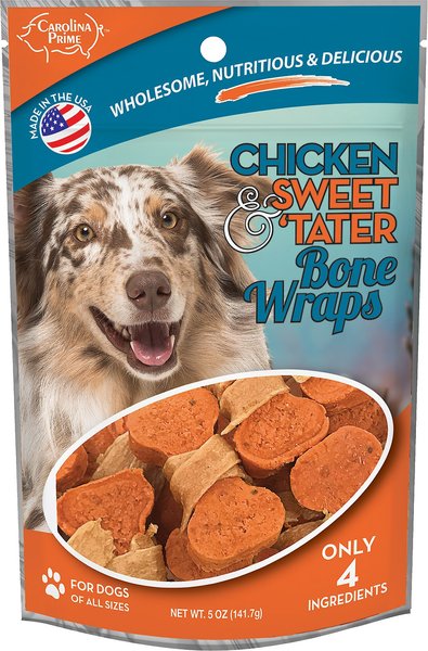 Carolina Prime Pet Chicken and Sweet 'Tater Bone Wraps Dog Treats