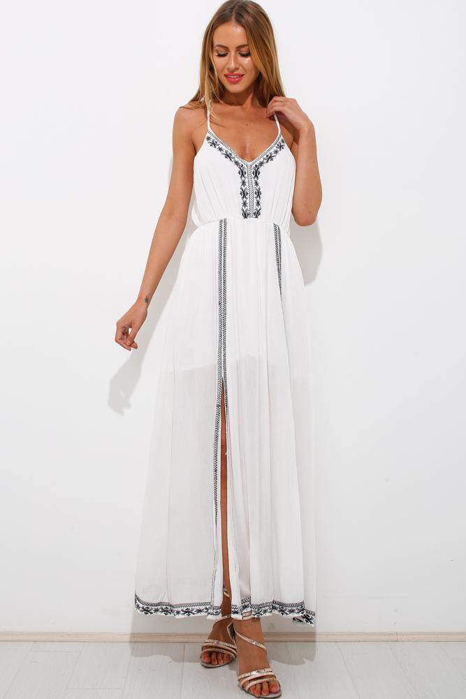 Long Lost Summer Maxi Dress White