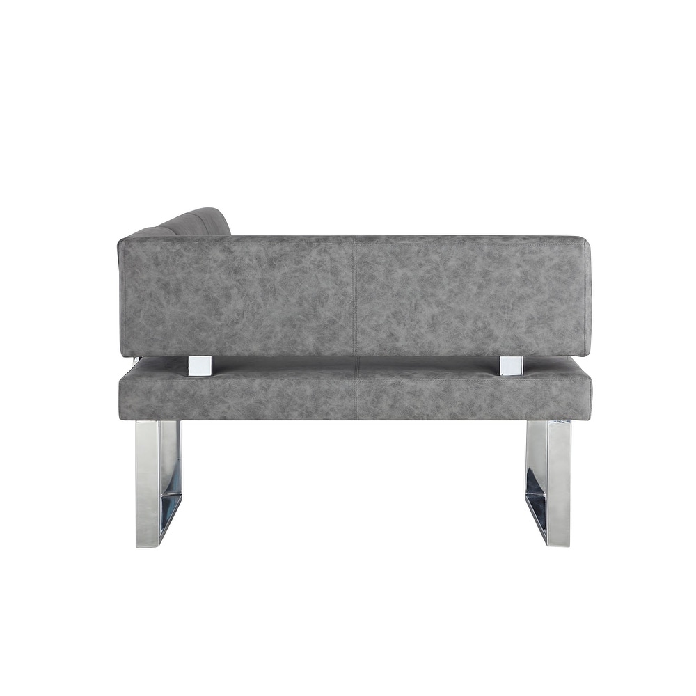 Somette Gene Dark Grey Reversible Dining Nook   48.81 X 71.25 X 33.46