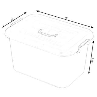 Basicwise 5.36 Gal. Large Clear Storage Container With Lid and Handles Set of 3 QI003488.3