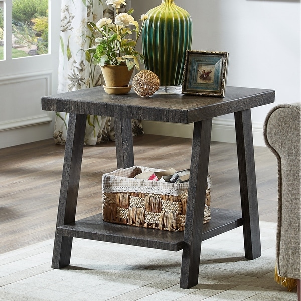 The Gray Barn Cedar Ridge Contemporary Replicated Wood Shelf End Table