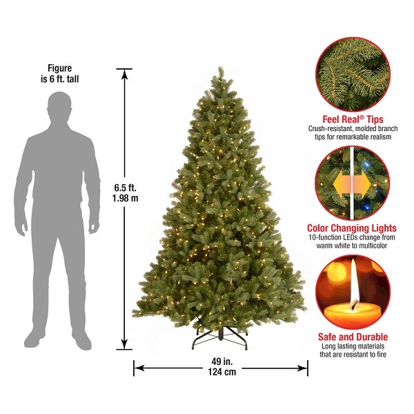 National Tree Company 6.5 ft.Downswept Douglas Fir Tree with Dual Color LED Lights