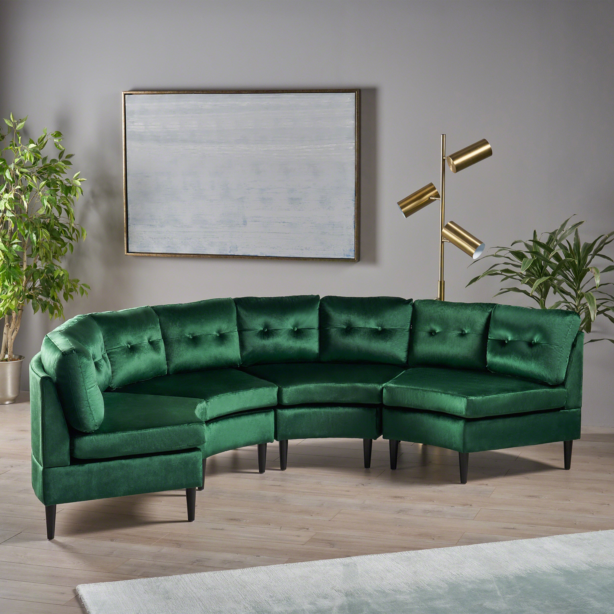 Julian Nora Glam Velvet Modular 4 Seater Sectional