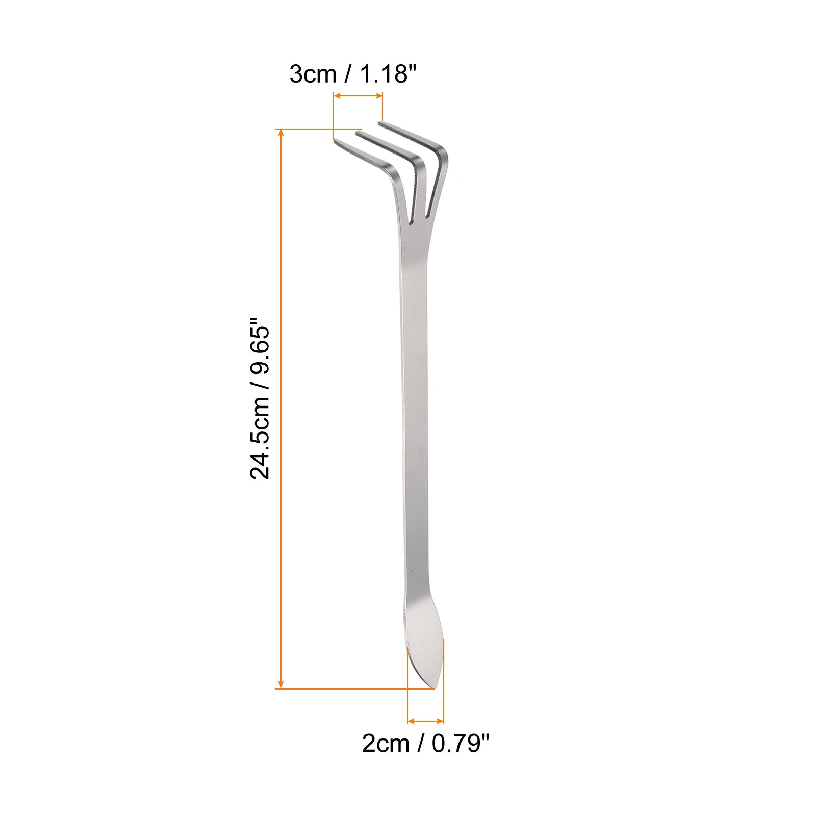 Uxcell Root Rake, Stainless Steel 3 Prong Hardened Loosening Soil Cultivator with Spatula, Silver