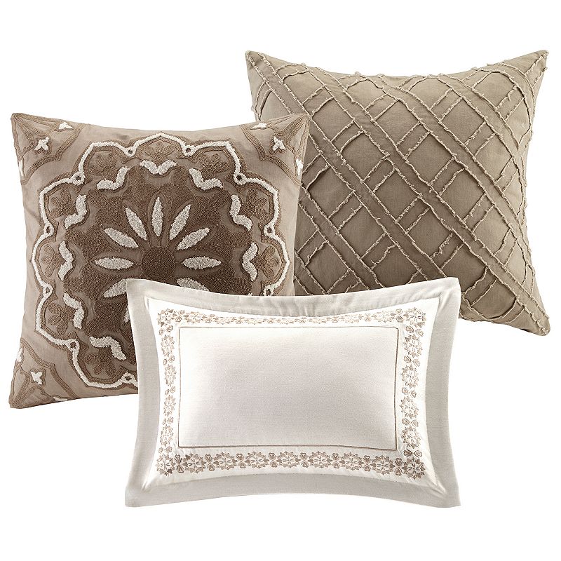 Madison Park Signature Sophia Woven Jacquard Comforter Set with Throw Pillows