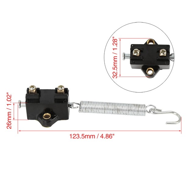 Unique Bargains Universal Dc 12v Car Brake Light Switch Spring Hook Normally Open Pull To Make Black 1pc