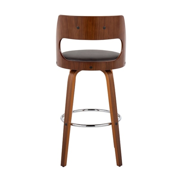 Lumisource Cecina Barstool with Swivel in Walnut and Brown -Set of 2 - 20