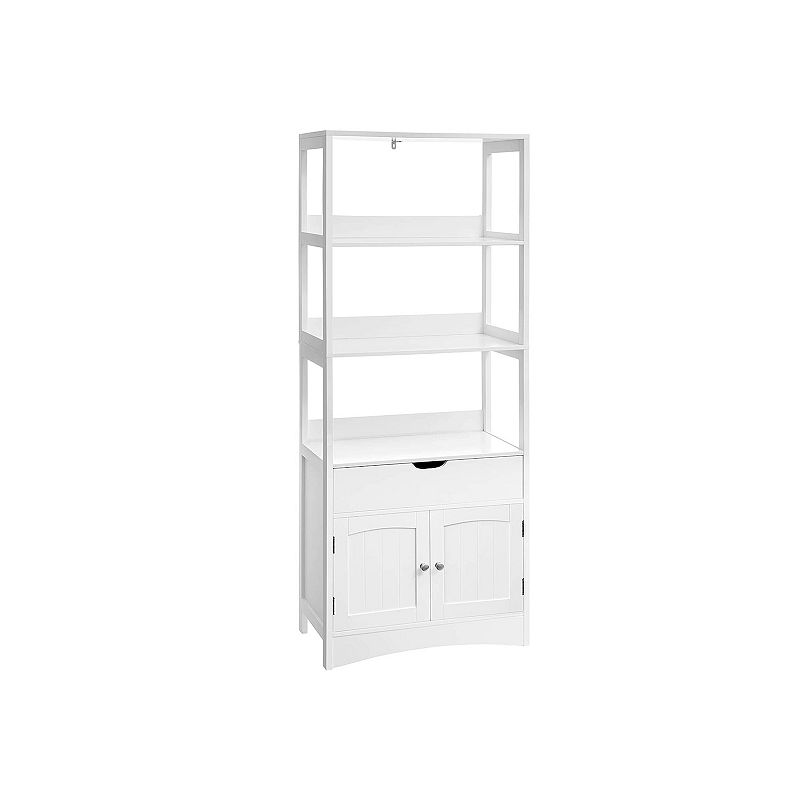 Free Standing Linen Tower， Bathroom Storage Cabinet， Bookcase