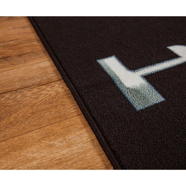 Ukonic Halo Black Logo Rectangular Area Rug 36 X 52 Inches