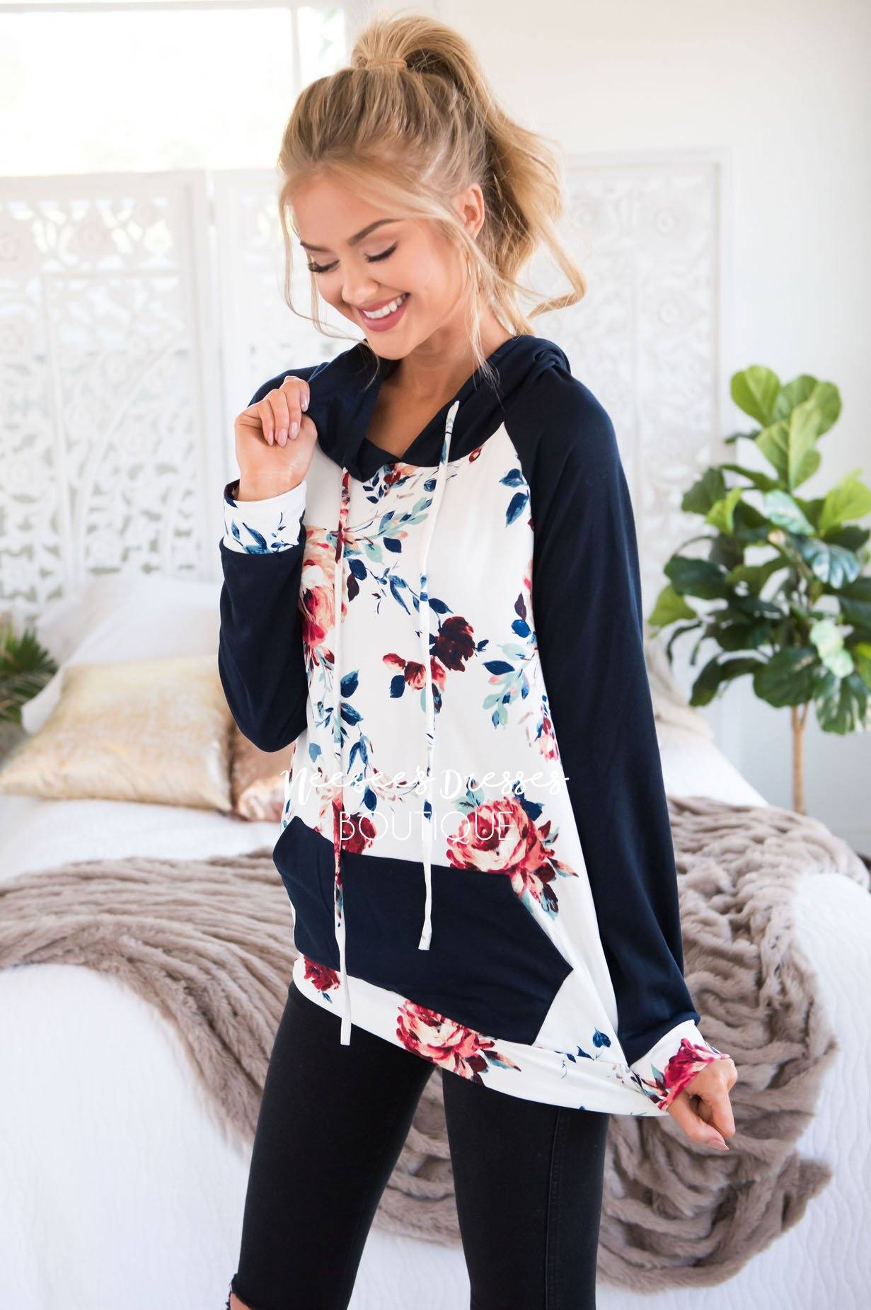 Blessed and Beautiful Floral Hoodie