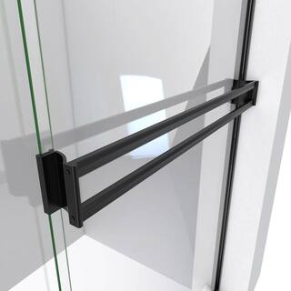 DreamLine Alliance Pro BG 60 in. W x 70.375 in. H Sliding Semi Frameless Shower Door in Satin Black with Clear Glass SDAB60A700VXX09