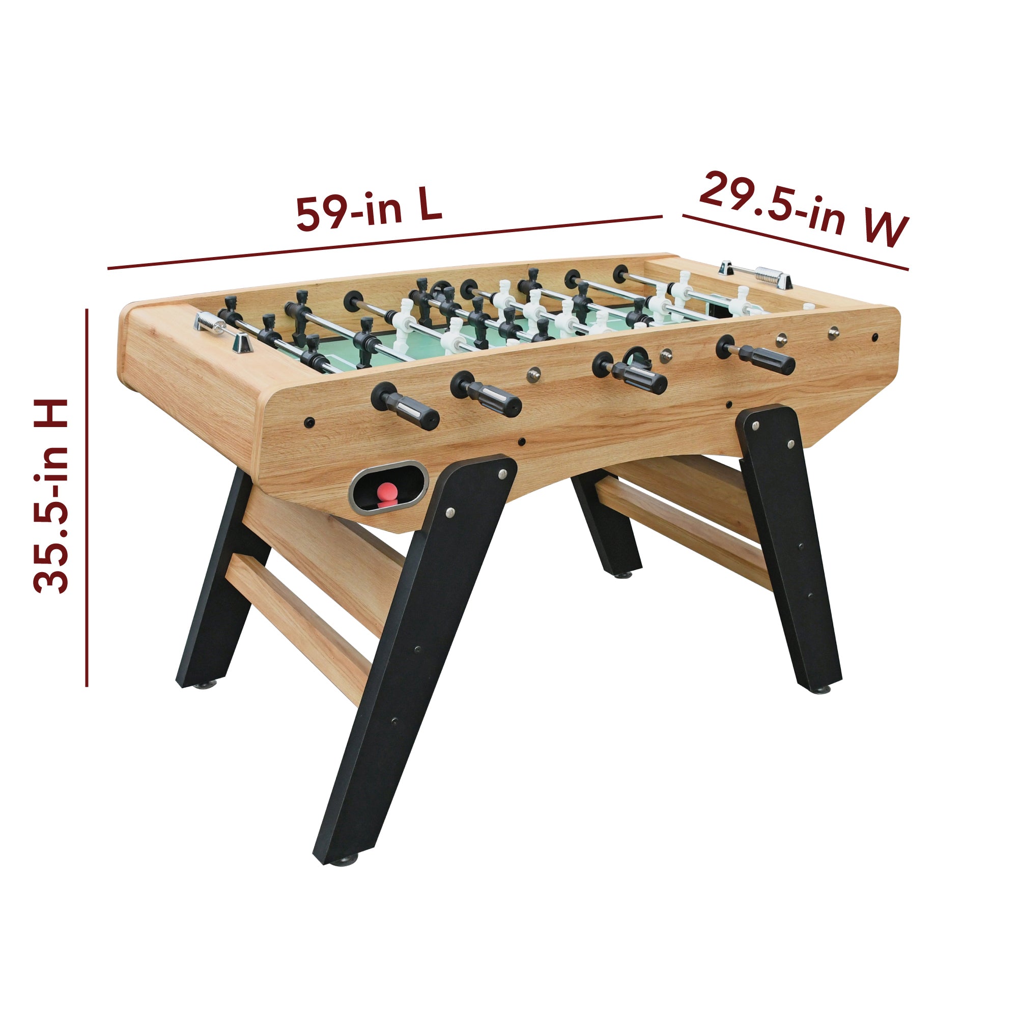 Hathaway 59" Center Stage Pro Series Stand Alone Foosball Table, Light Oak