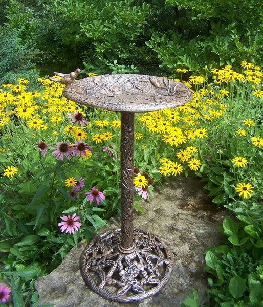 Oakland Living Handmade Metal Hummingbird Bird Bath