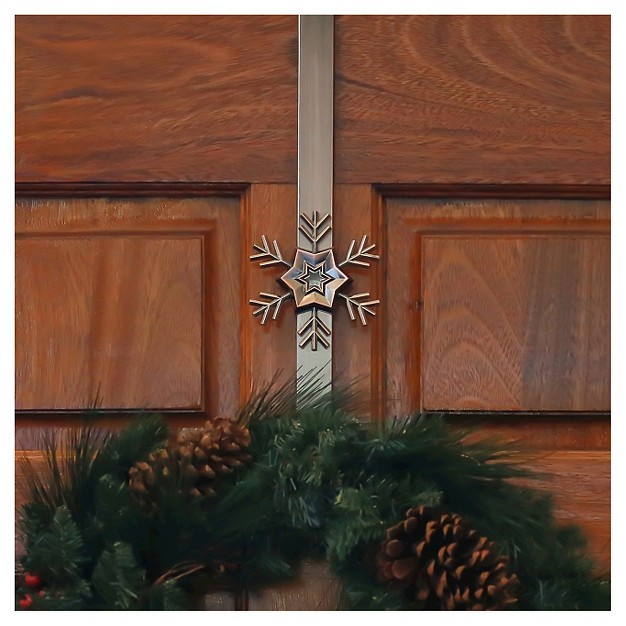 Haute Decor Christmas Adjustable Wreath Hanger With Snowflake Icon Bronze