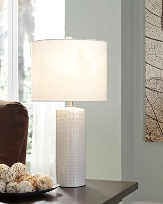 Signature Design by Ashley Steuben Textured Ceramic Table Lamp, Set of 2 Lamps, 25