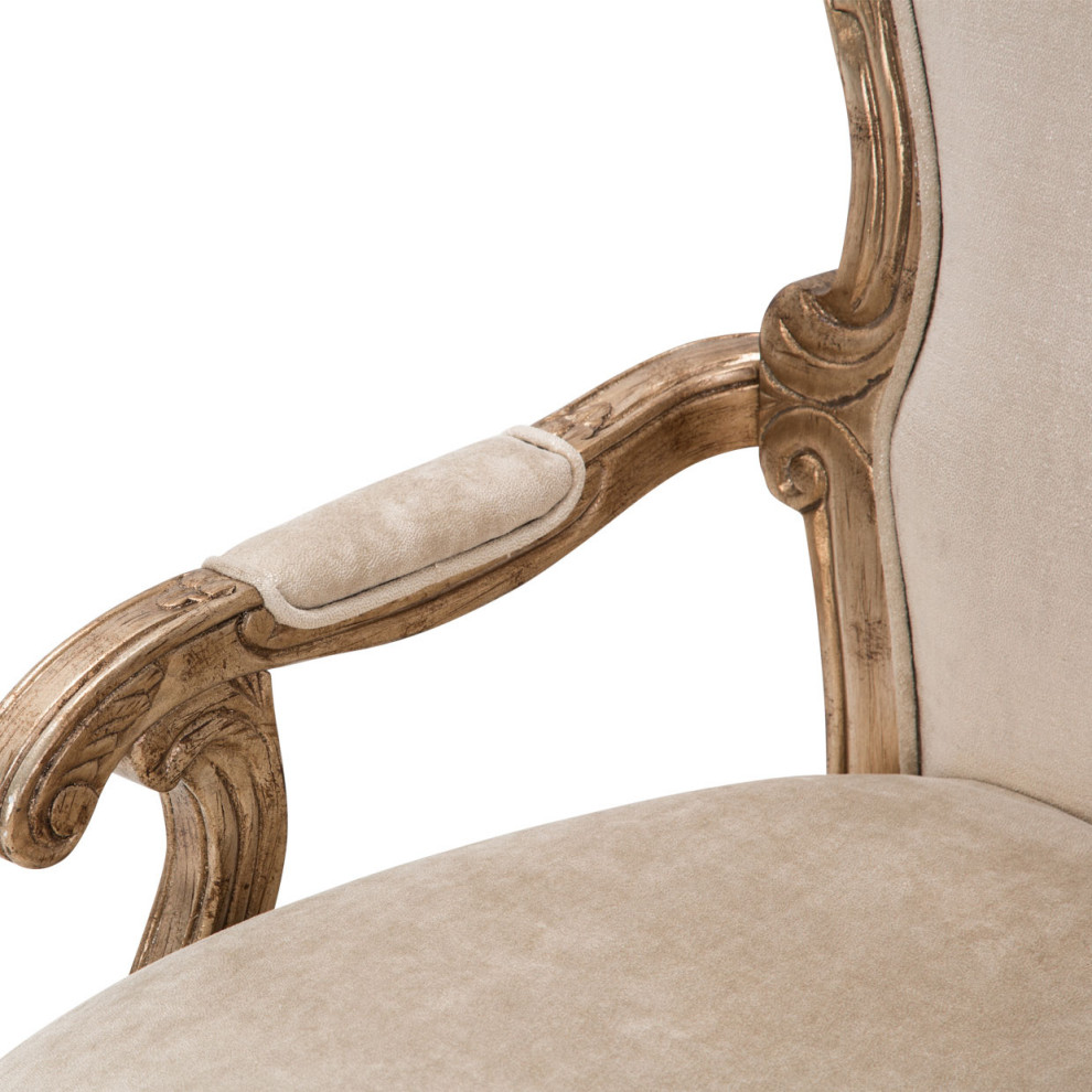 Platine de Royale Velvet Desk Chair  Champagne   Victorian   Armchairs And Accent Chairs   by Michael Amini  Houzz