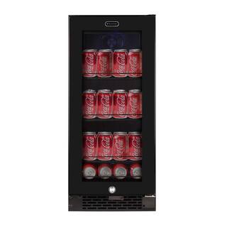 Whynter Built-In Black Glass 80-Can 12 oz.  33-Bottle Capacity 3.0 cu. ft. Beverage Refrigerator Cooler BBR-801BG