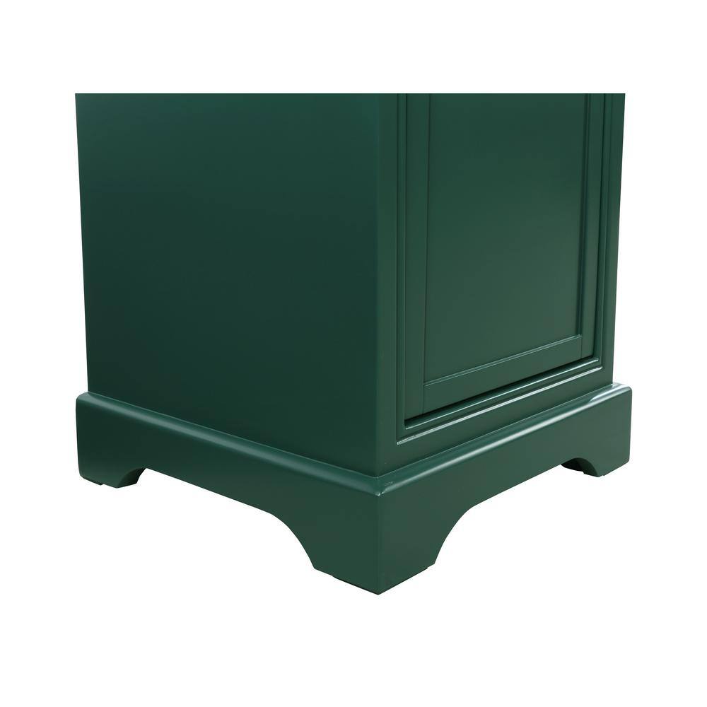 Simply Living 19 in. W x 19 in. D x 35 in. H Bath Vanity in Green with Carrara White Marble Top SL45057GN