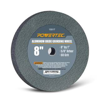 POWERTEC 8 in. x 1 in. 60-Grit 58 in. Arbor Aluminum Oxide Grinding Wheel 15517