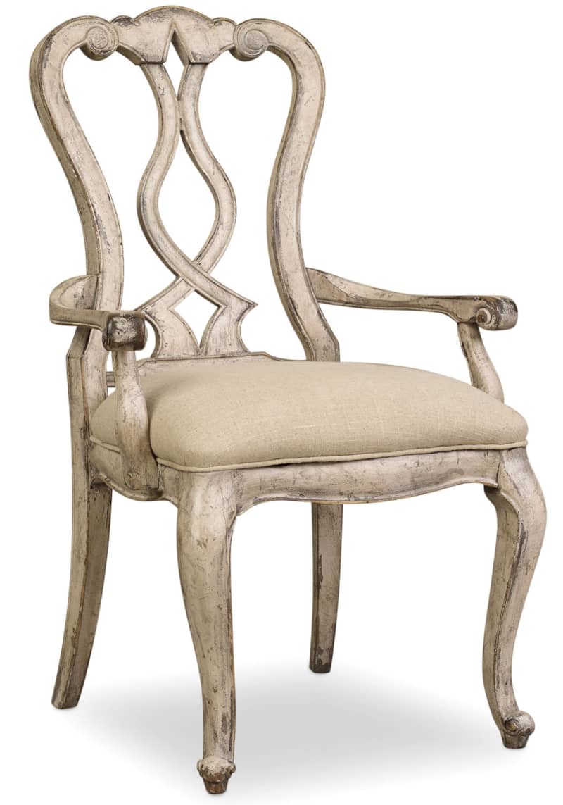 Hooker Furniture Paris Vintage And Flax Natural Chatelet Splatback Arm Chair