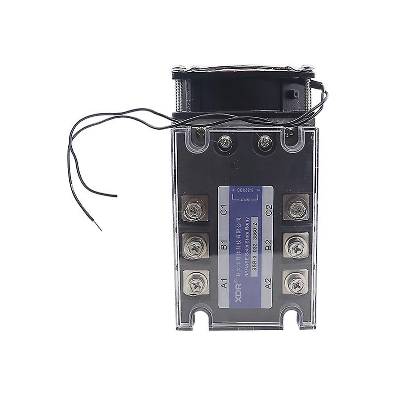 Three-phase Solid State Relay Dc Control Ac 380v 40a Ssr-3 032 3840z Dc-ac Complete Set (relay， Heat Sink， Fan)