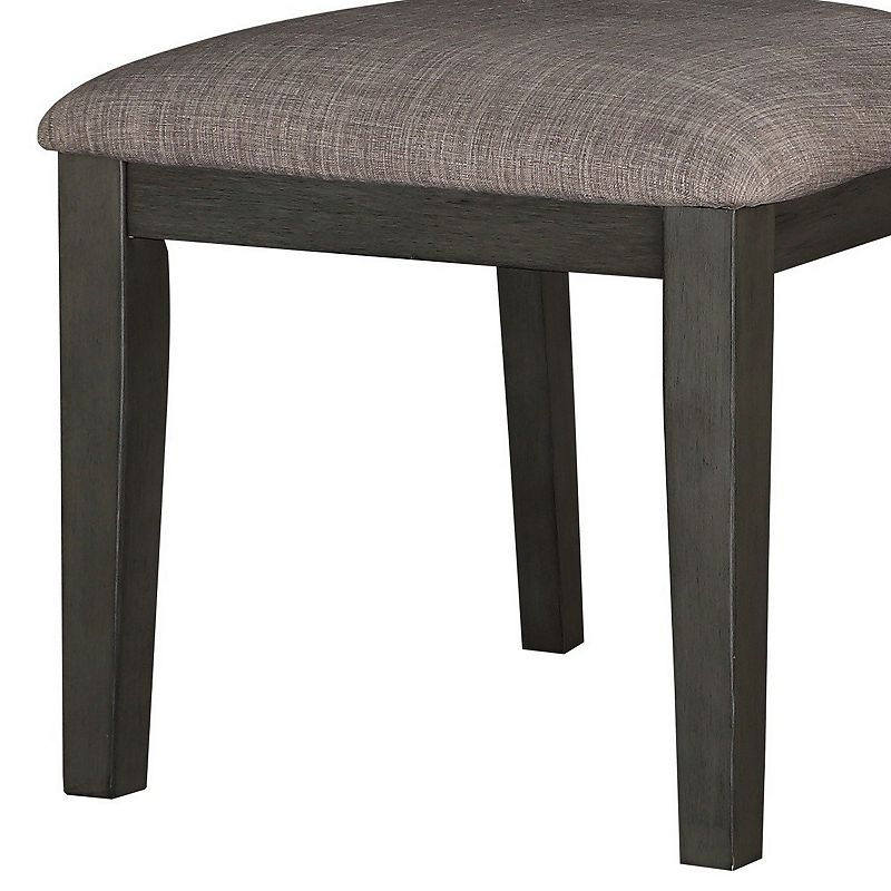 Transitional Wooden Side Chair with Fabric Padded Seat Ladder backrest，Gray