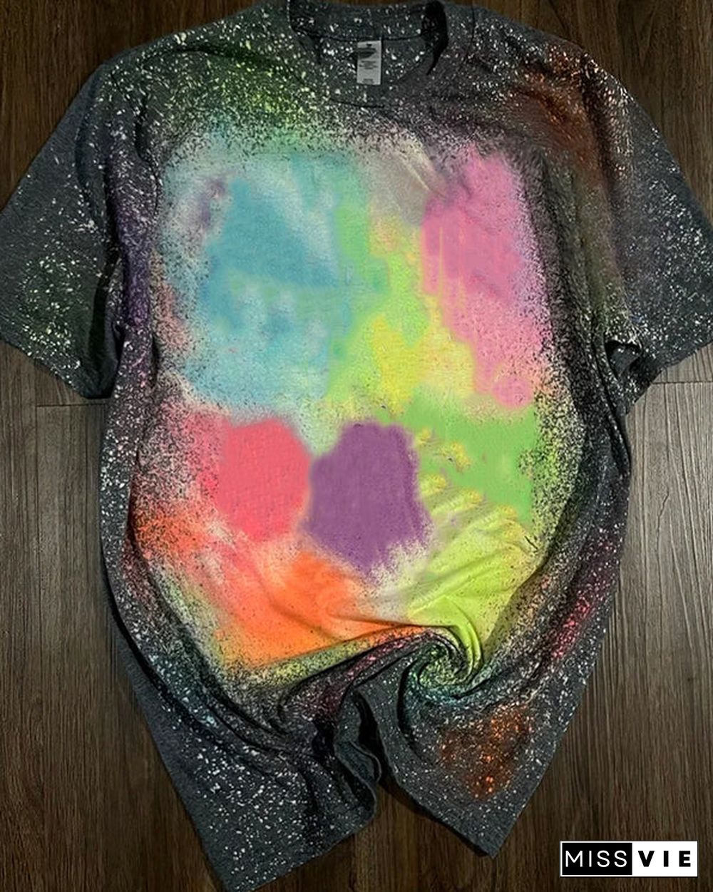 Women's Round Neck Tie Dye Casual T-Shirt