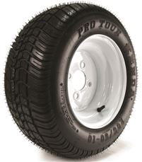 Kenda K399 Pro Tour Radial 205/50-10 Tire (4 Ply) Mounted On 10X6， 4 Hole White Wheel (4/4)