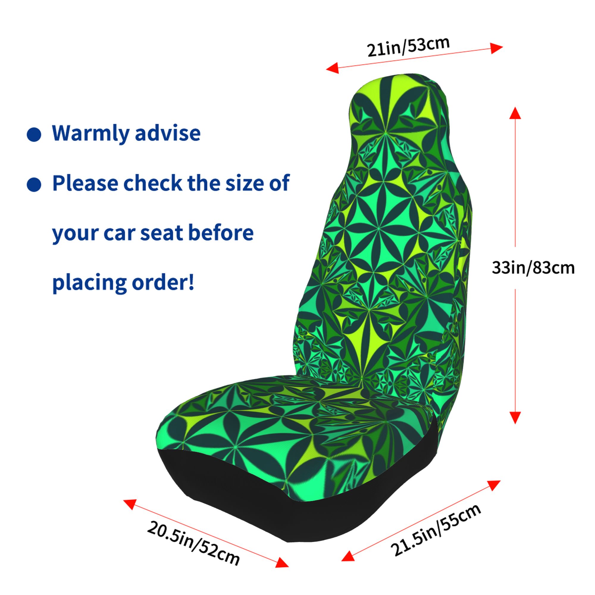 ZICANCN Car Seat Cover Green Shades Kaleidoscope Car Front Seat Covers Protectors ， Automotive Seat Covers for Cars Trucks Suv