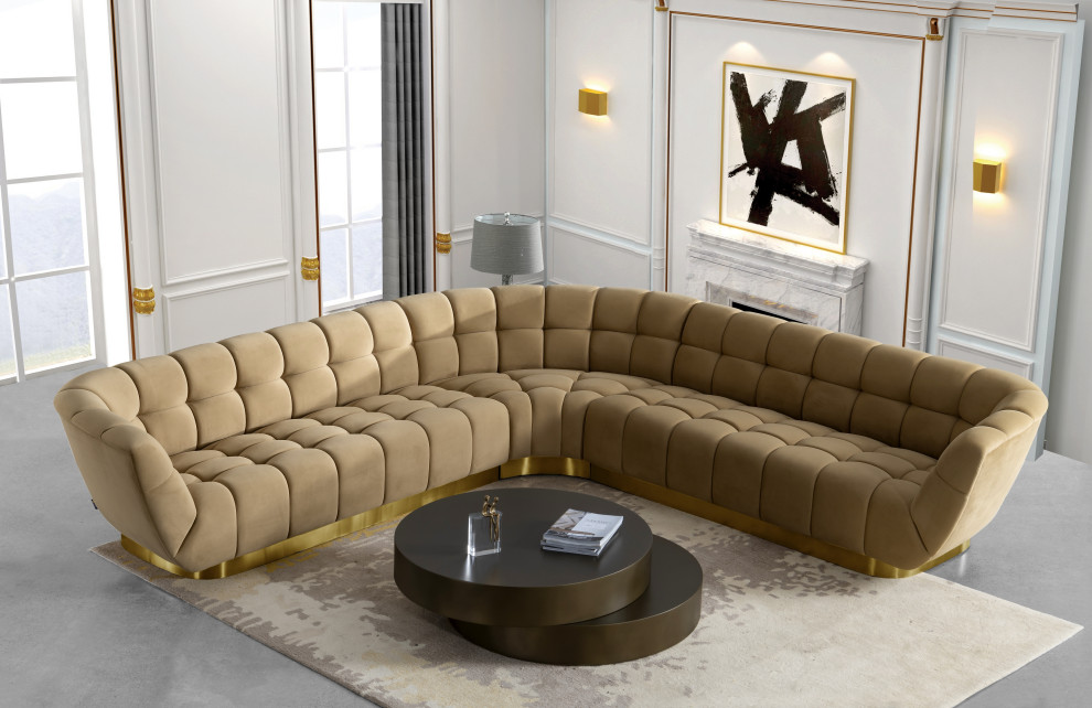 Modrest Grayson Glam Brushed Bronze Metallic Coffee Table   Contemporary   Coffee Tables   by Vig Furniture Inc.  Houzz