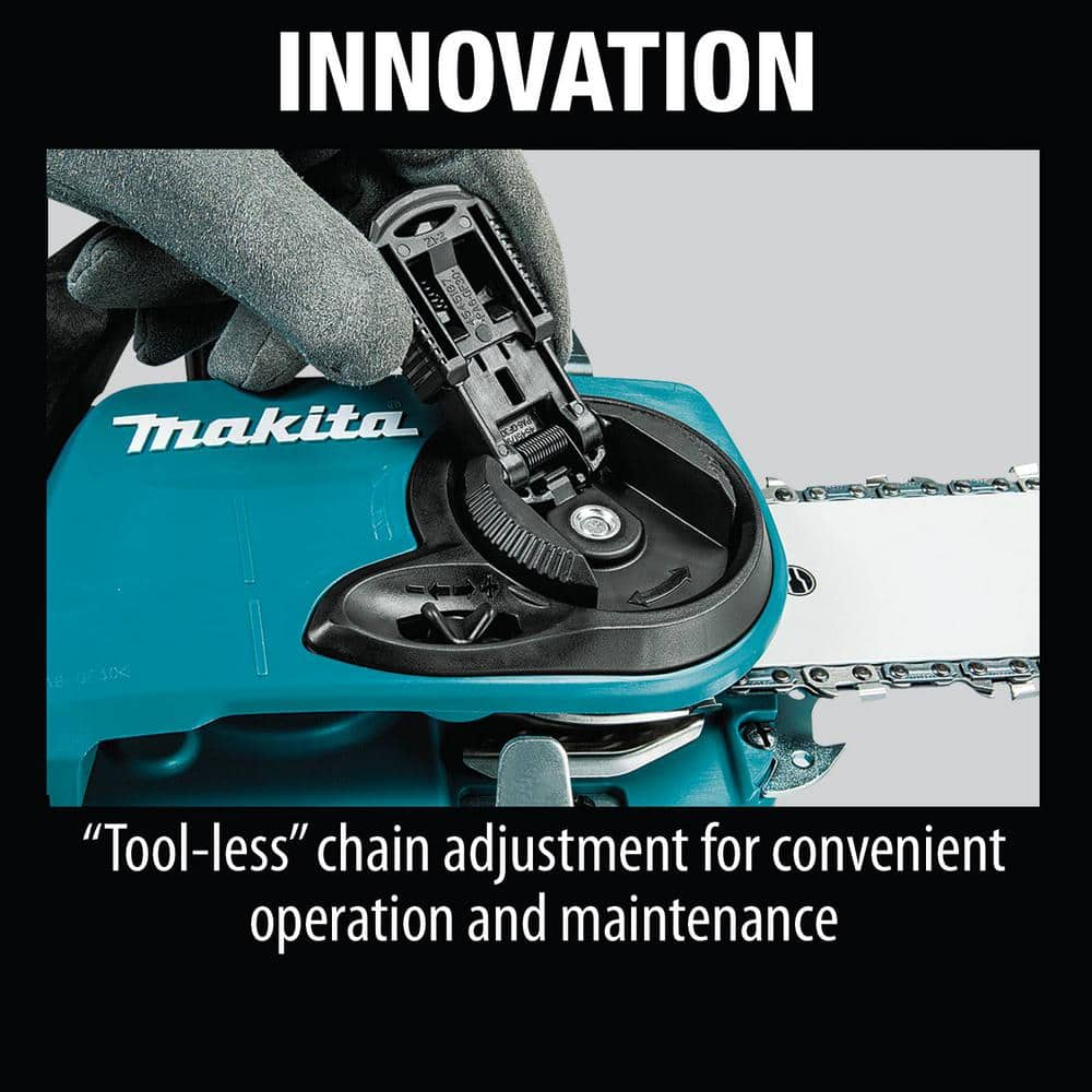 Makita 18-Volt X2 (36-Volt) LXT Lithium-Ion Brushless Battery 16 in. Chain Saw Kit with 4 Batteries (5.0 Ah) XCU04PT1