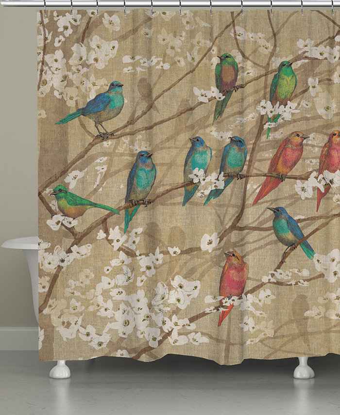 Laural Home Birds And Blossoms Shower Curtain