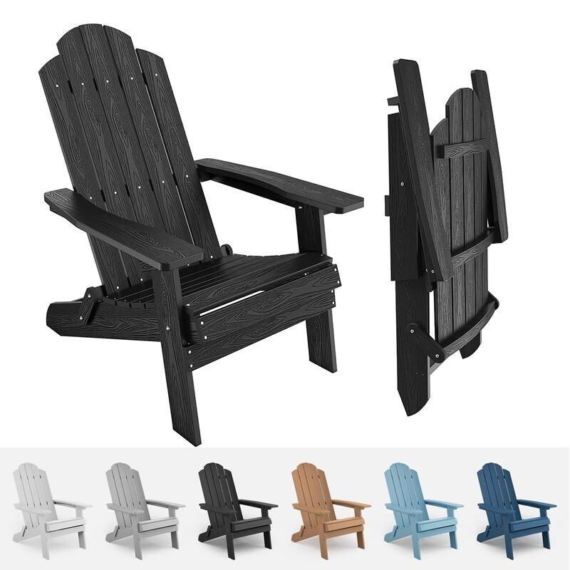 WINSOON  Weather HIPS Outdoor Folding Adirondack Chair Outdoor Garden Patio Chair