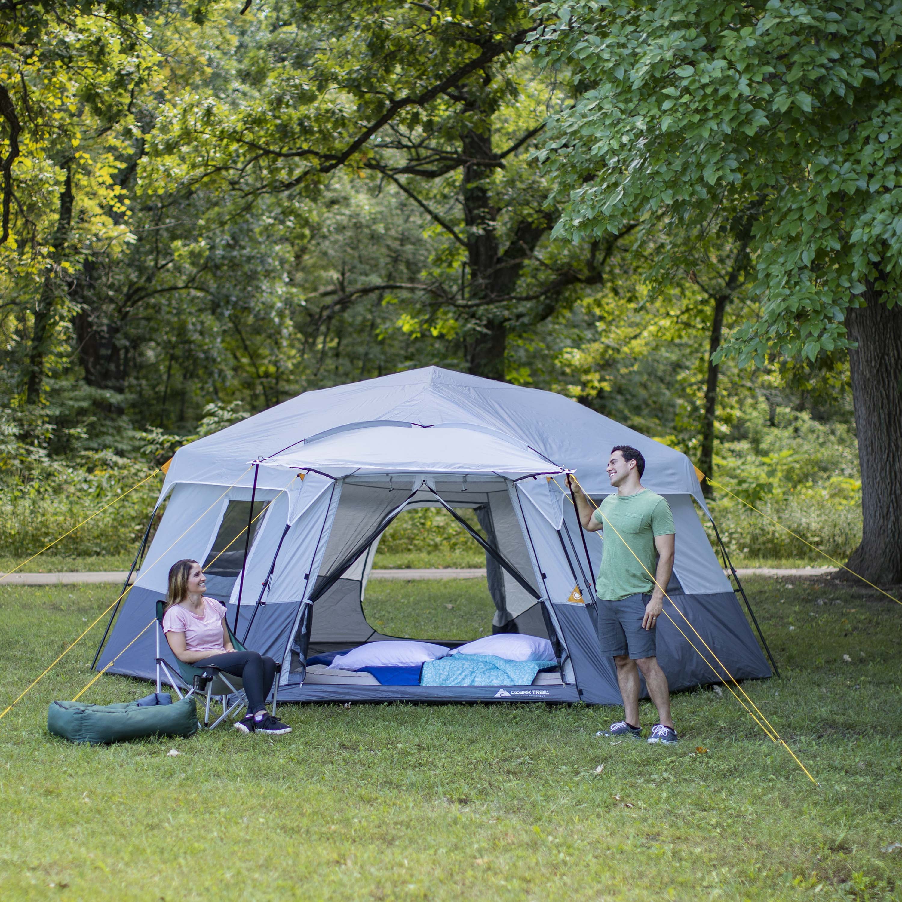 Ozark Trail 17' x 15' Person Instant Hexagon Cabin Tent, Sleeps 11