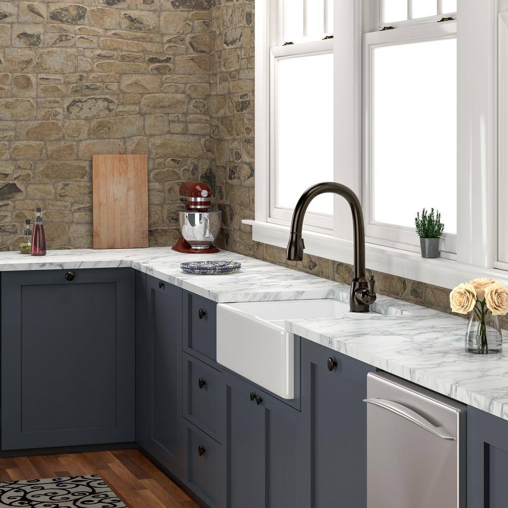 PRIVATE BRAND UNBRANDED Farmhouse Apron Front Fireclay 32 in. 1-Hole Double Bowl Kitchen Sink in White FS31-1