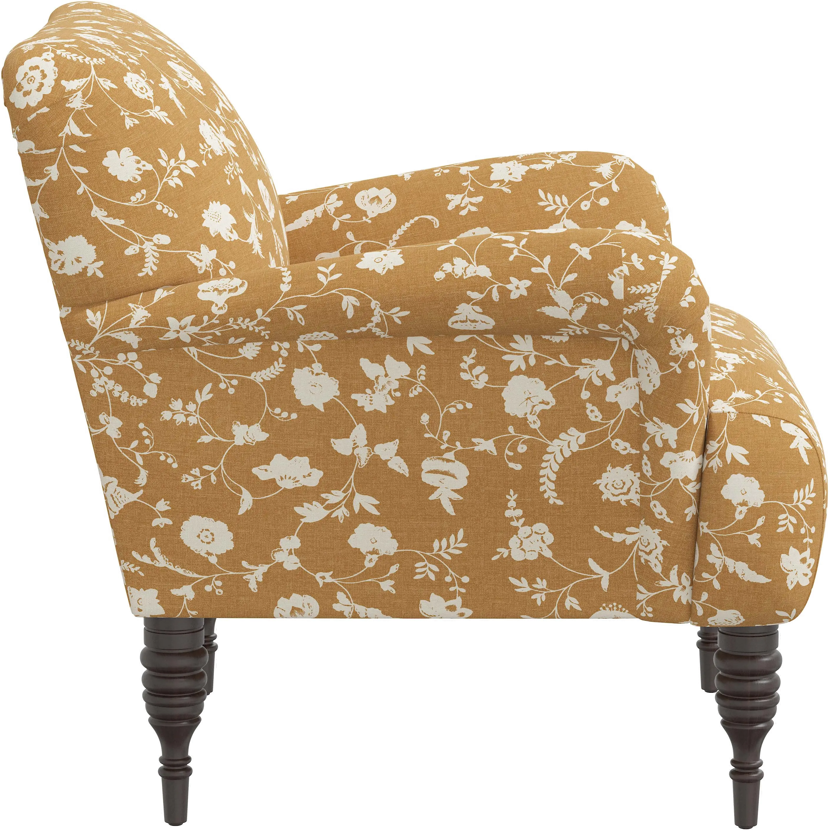 Eliza Ochre Floral Accent Chair - Skyline Furniture