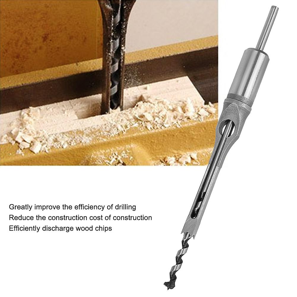 5/16in High Speed Steel Multifunctional Woodworking Square Hole Drill Bit Tool Accessories