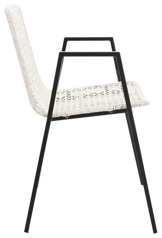 Baker Leather Woven Dining Chair  Set of 2  White/Black   Tropical   Dining Chairs   by V.S.D Furniture  Houzz