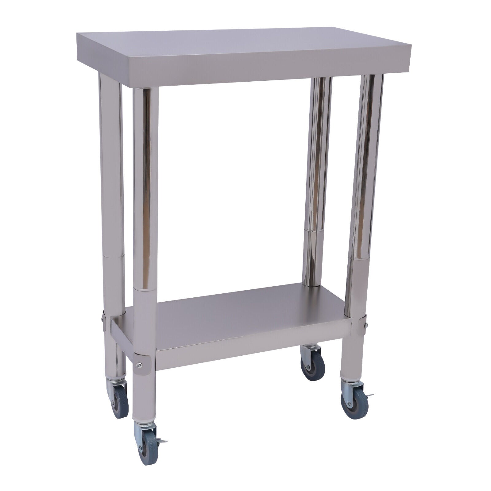 Commercial Stainless Steel Work Table with Wheels and Shelf Kitchen Prep Table