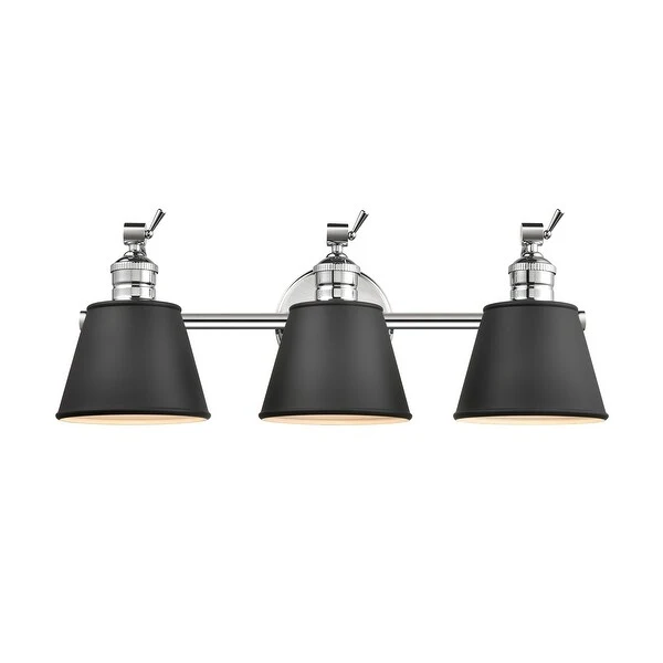 Millennium Lighting Layne Vanity Fixture in Multiple Finishes with Metal Shades