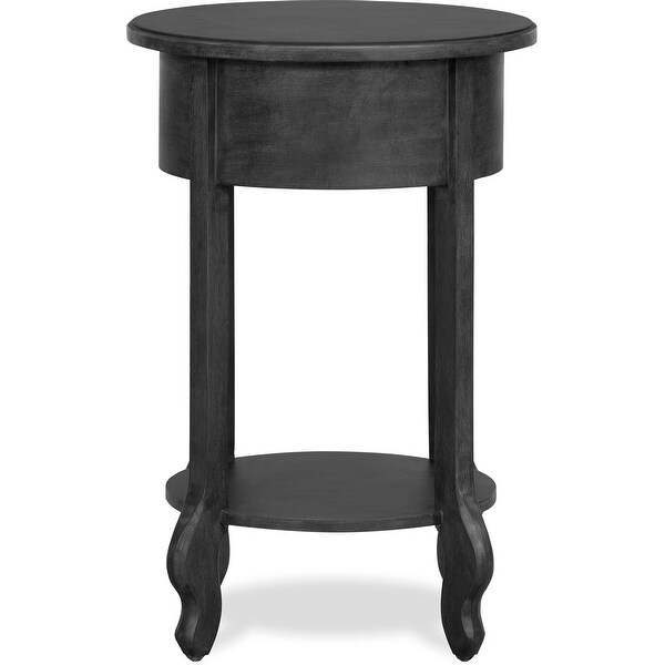 Finch James Round Wooden Accent Side Table with 1 Drawer