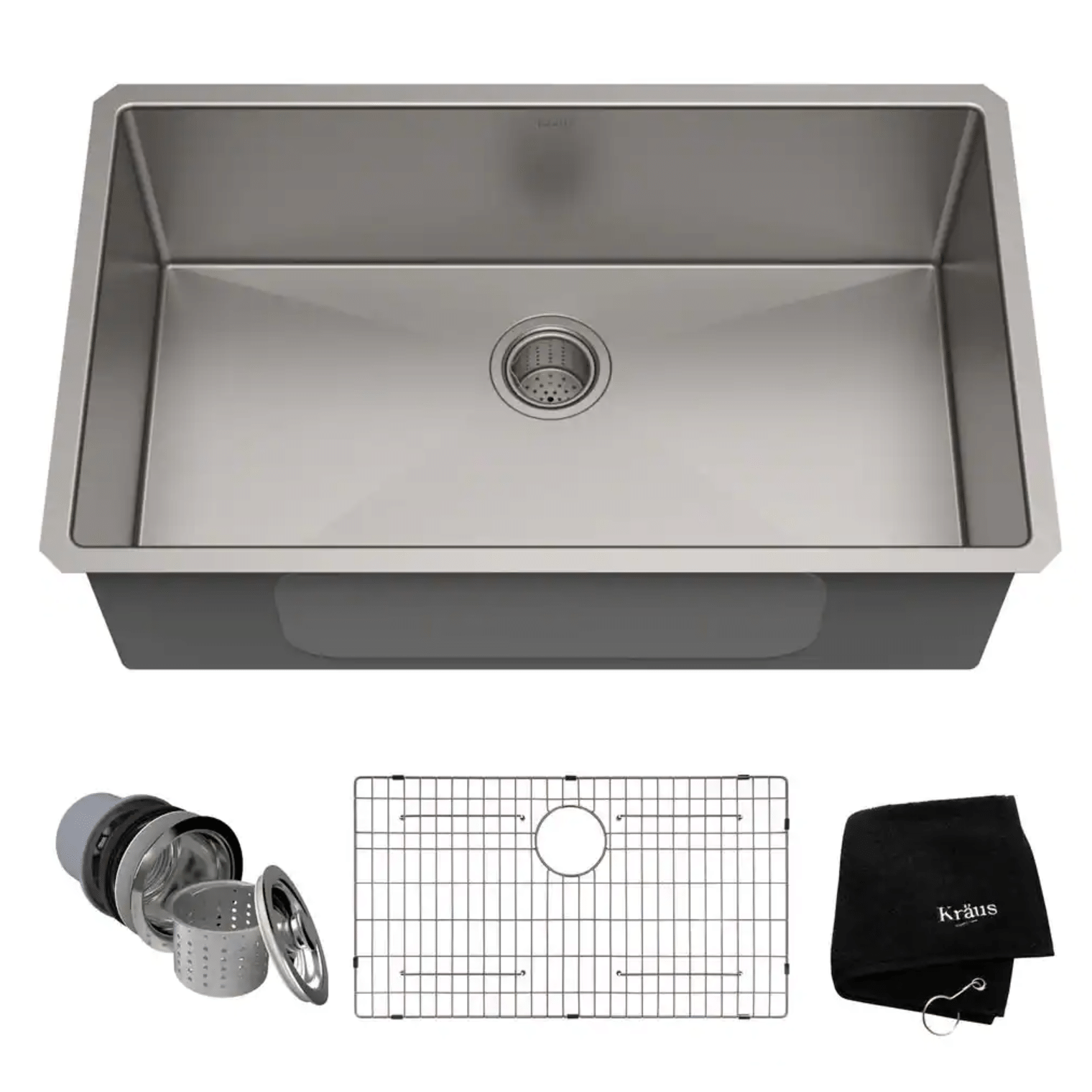 Kraus Standart Pro 32in. 16 Gauge Undermount Single Bowl Stainless Steel Kitchen Sink (KHU100-32)