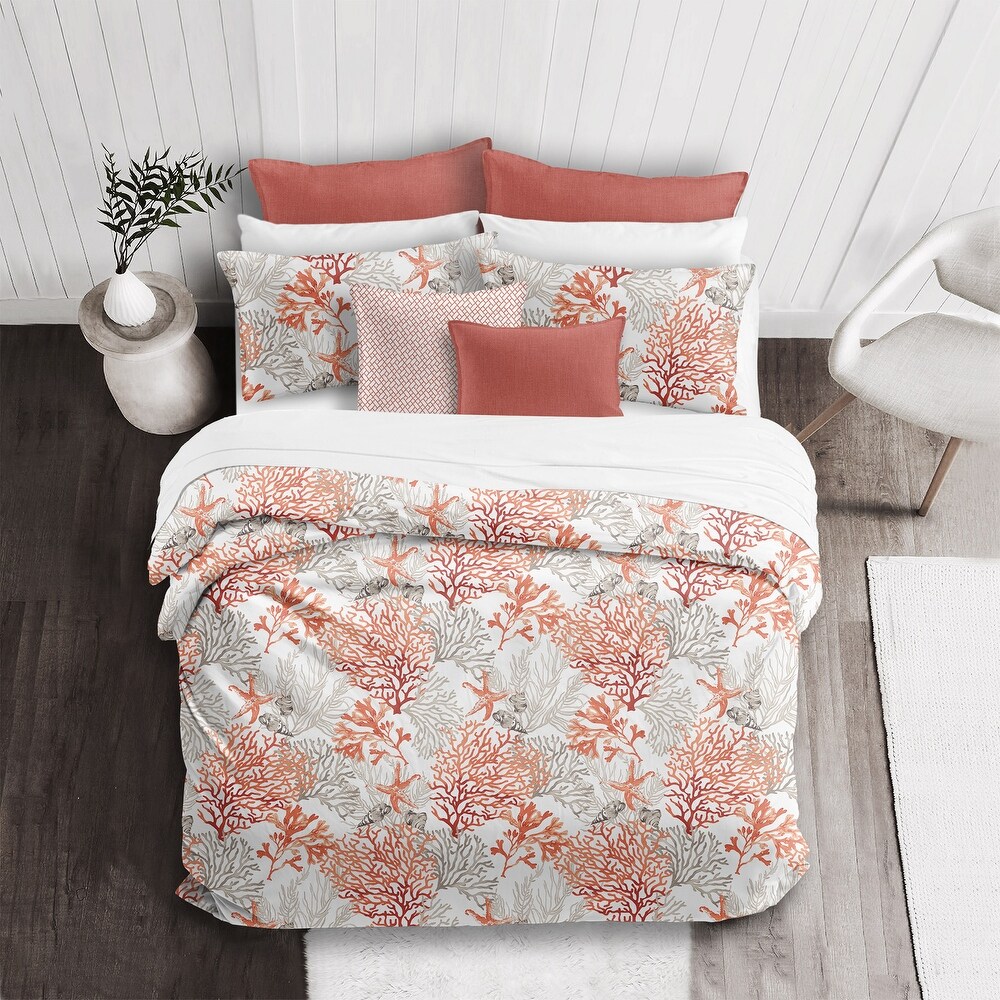 6ix Tailors Fine Linens Reef Coral Coverlet Set