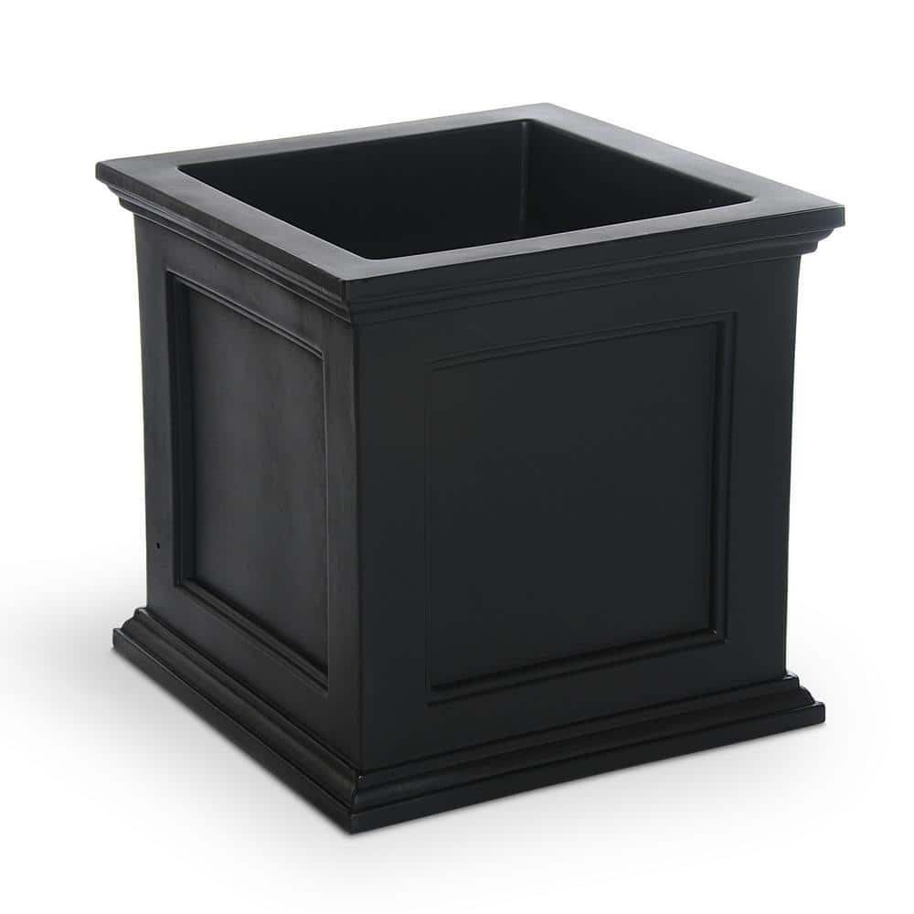 Mayne Fairfield 20 in. Square Self-Watering Black Polyethylene Planter 5825B