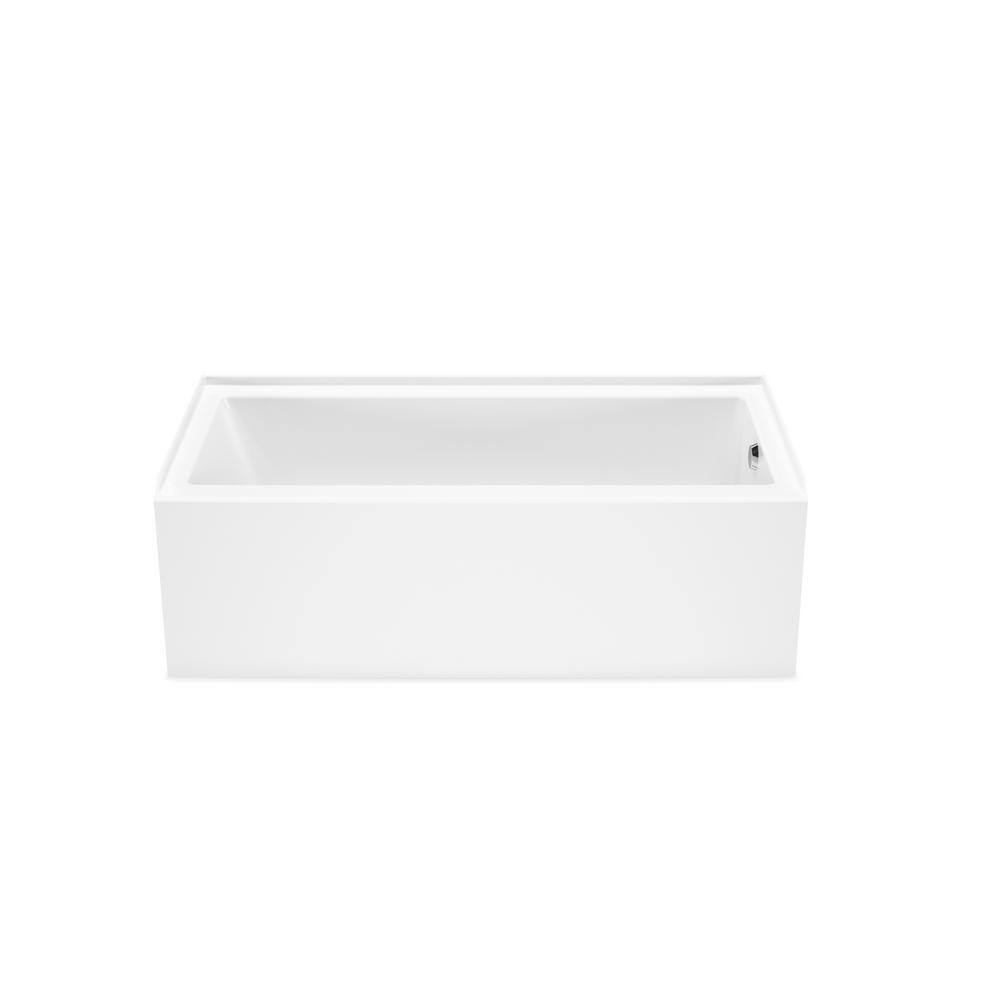 MAAX Bosca 60 in. x 30 in. Acrylic Right Drain Rectangular Alcove Soaking Bathtub in White 106395-000-001-102