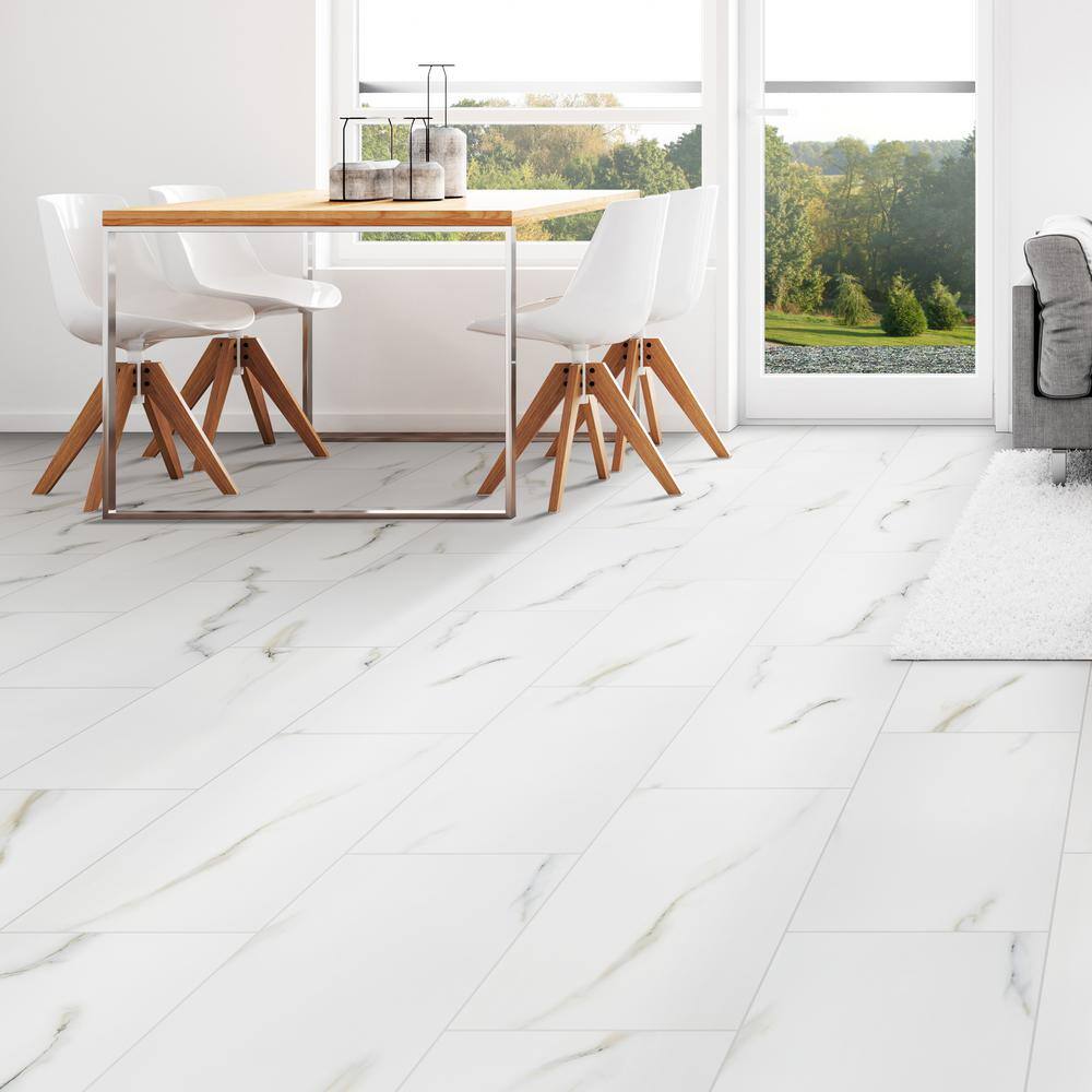 MSI Aria Bianco 12 in. x 24 in. Polished Porcelain Floor and Wall Tile (16 sq. ft.  case) NARIBIA1224P