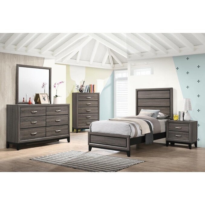 Coaster Furniture Watson Grey Oak Panel Bedroom Set