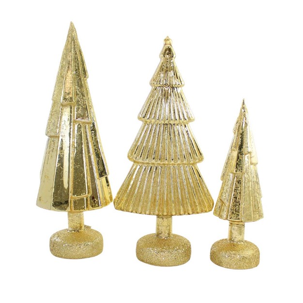 Metallic Trees Translucent Set Of 3 One Hundred 80 Degree Decorative Sculptures