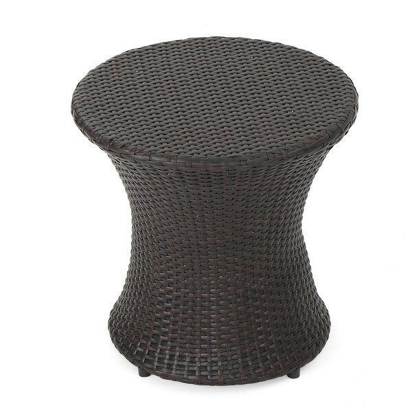 Outdoor Wicker Hourglass Side Table not Glass Top for Garden and Balcony or Living Room