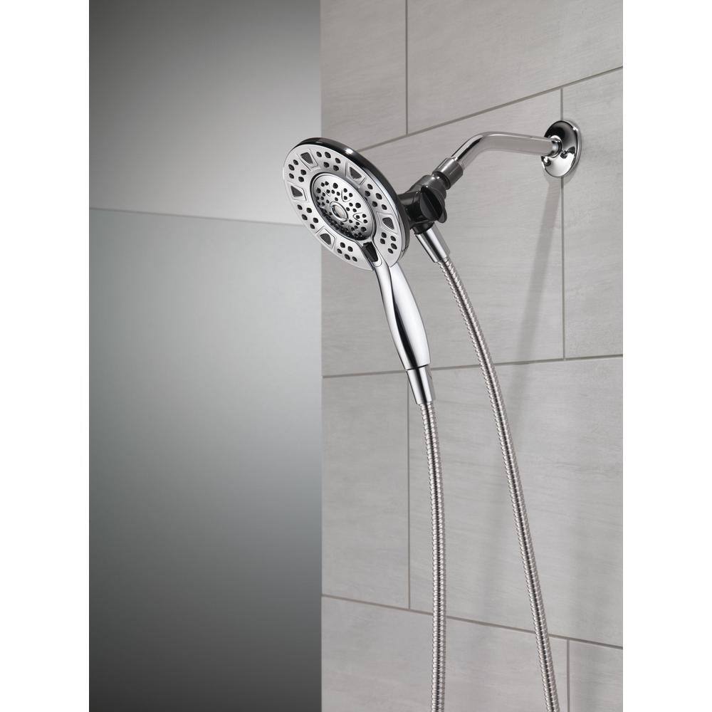 Delta In2ition 4-Spray Patterns 1.75 GPM 6 in. Wall Mount Dual Shower Heads in Chrome 75494